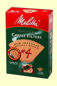 Melitta #4 Natural Brown Paper Filters 100 Count