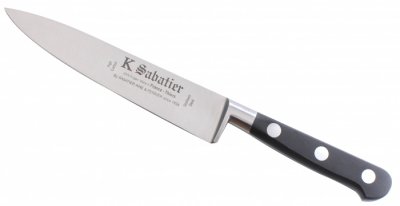 Sabatier 6 inch CARBON Cooks Knife with Black Nylon Handle.